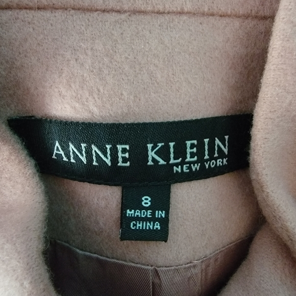 Anne Klein Salmon Pink/Peach 100% Cashmere Single Breasted Peacoat Blazer Size 8 - Picture 10 of 12